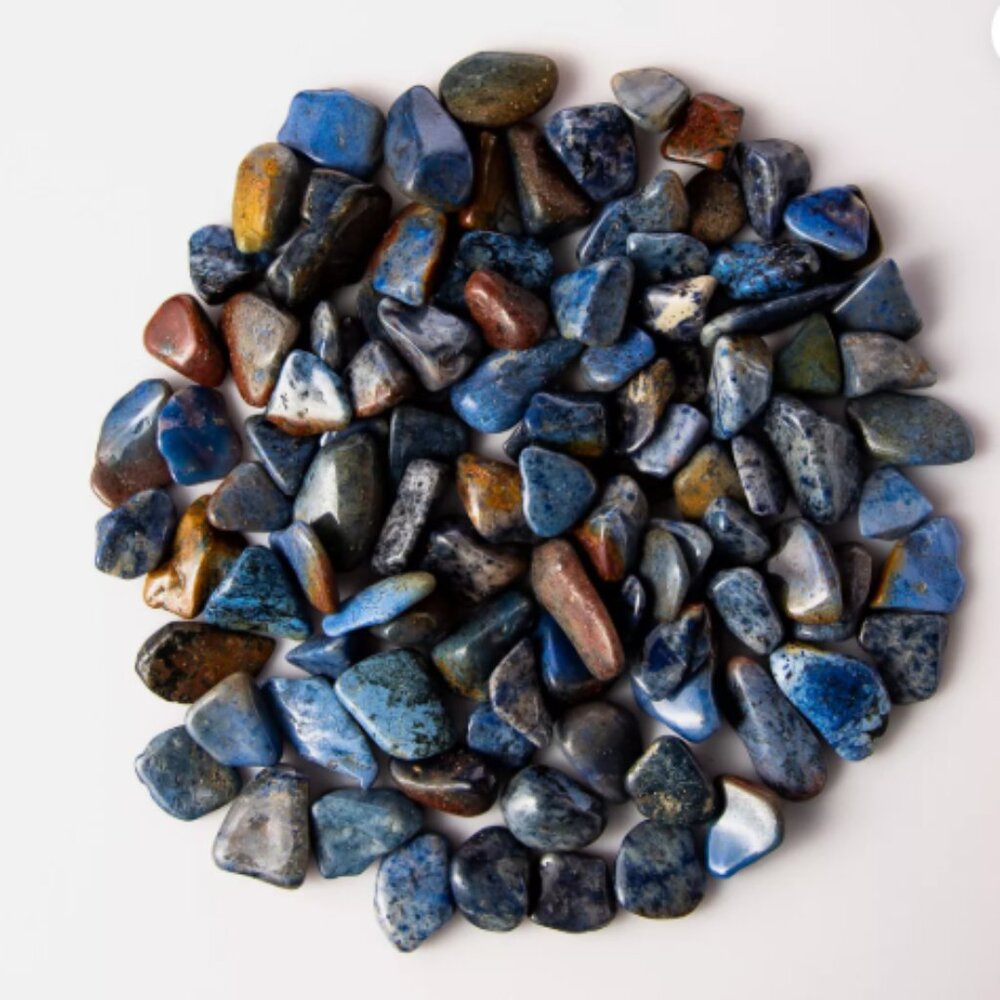 1 lb Tumbled Dumortierite Blue Moon Denim Quartz 80-100 Stones Gem Rock Specimen - Picture 1 of 6